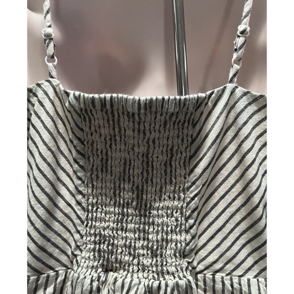 Maurice Striped Cotton Button Front Dress Womens M Black/White Resort Beachy - Picture 4 of 8